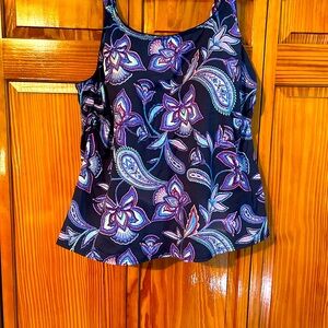 Lands End Tankini Top Plus size 20W Beautiful paisley pattern